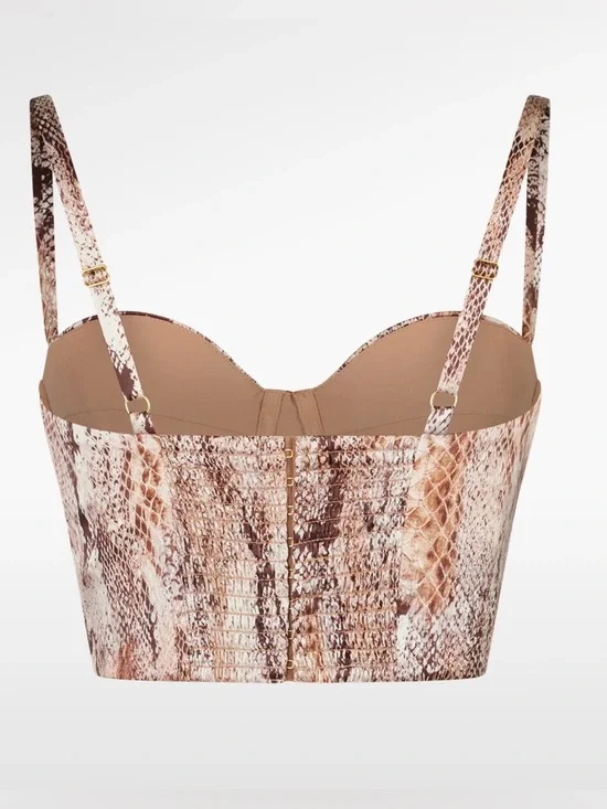 L'AGENCE Sonya Snake Print Silk Bralette. Skirt available for sale in Size 8. - Picture 9 of 15